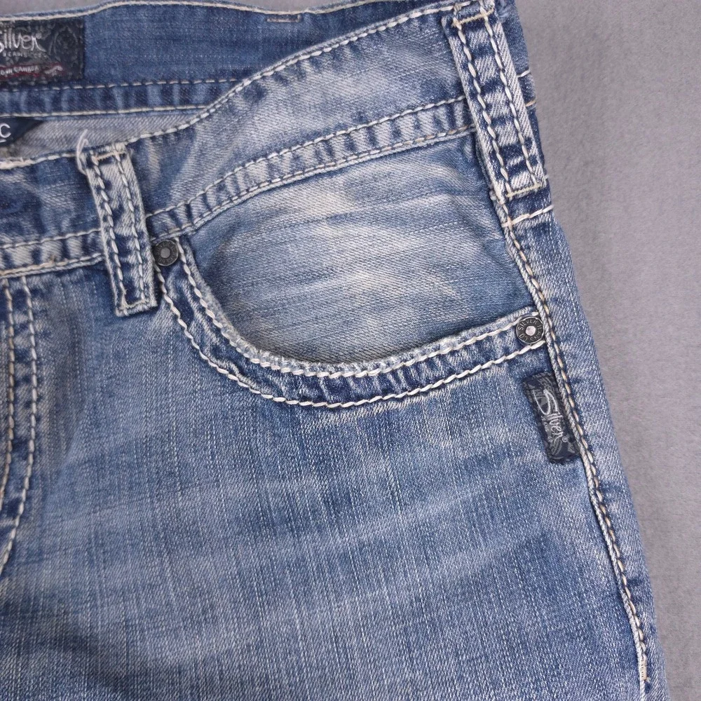 Silver Jeans Zac Relaxed Fit Straight Leg Blue Denim Jeans 38x32